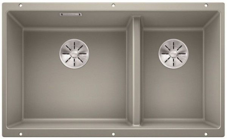 Кухонная мойка Blanco SUBLINE 430/270-U отводная арматура InFino® жемчужный гранит 523154