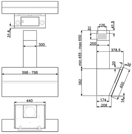 Вытяжка SMEG KCV60BE