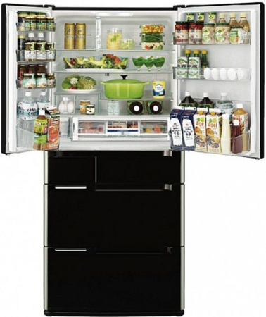 Холодильник HITACHI r-c 6200 u xk черный кристалл