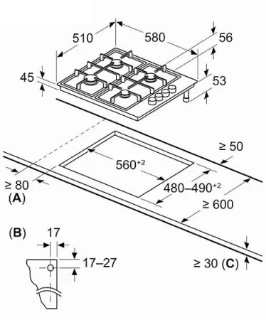 Варочная поверхность BOSCH PBP6C5K60Q