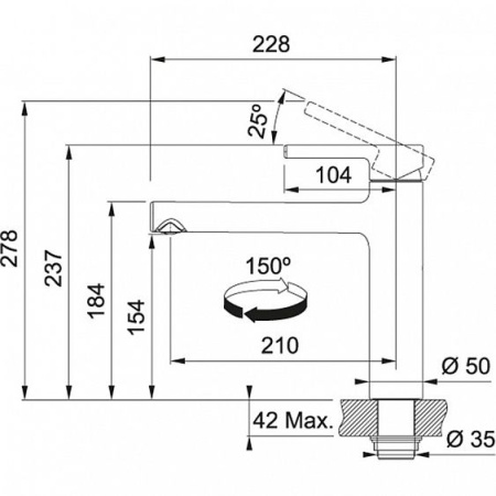 Смеситель FRANKE Centro, декор сталь