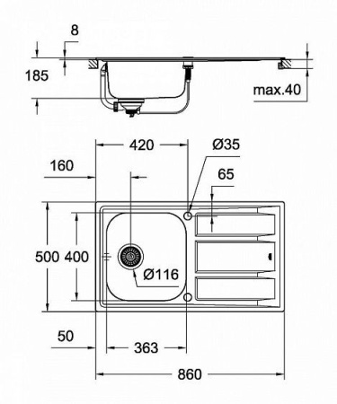 Кухонная мойка GROHE K400 31566SD0