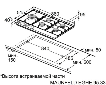 Варочная поверхность MAUNFELD EGHE.95.33CB/G