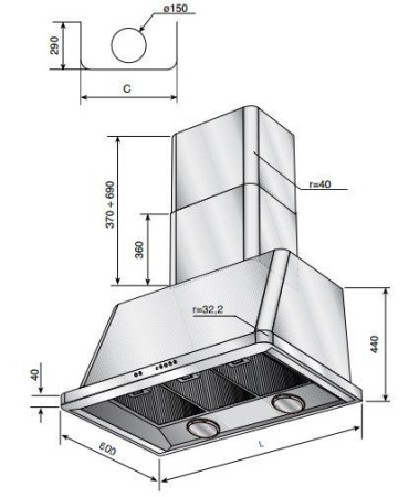 Вытяжка ILVE AM-76