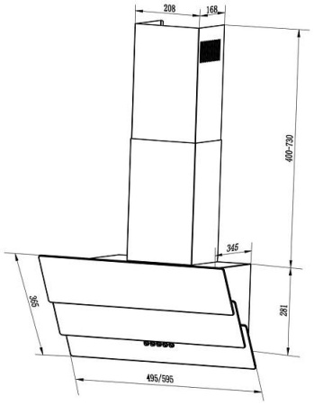 Вытяжка PYRAMIDA NB H 60 M WH