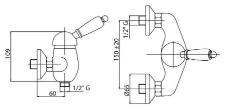 Смеситель CEZARES Vintage-DM-02-Sw