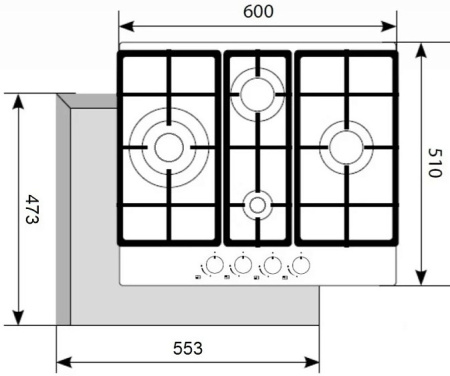 Газовая панель AKPO PGA 604 VGC-T BL