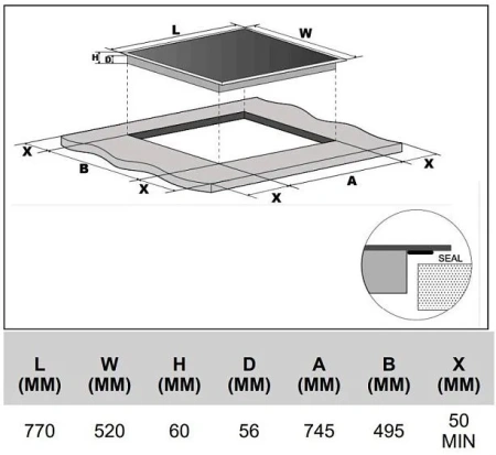 Варочная поверхность BERTAZZONI P784I1M30NVS