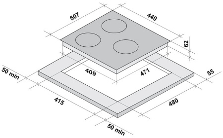 Варочная панель FORNELLI PI 45 INIZIO WH