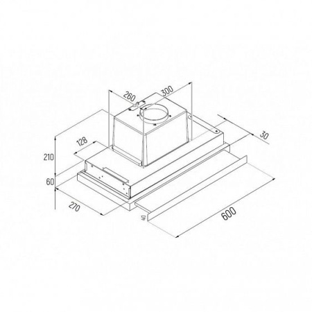 Встраиваемая вытяжка CIARKO EDS 60 GWH