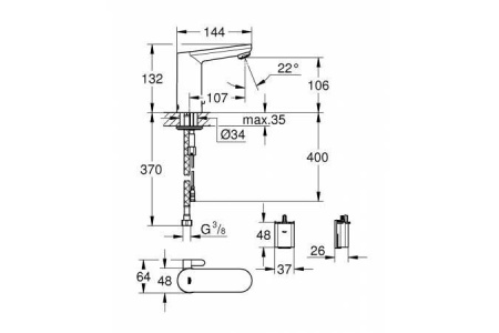 Смеситель GROHE Eurosmart Cosmopolitan E 36327001