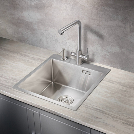 Кухонная мойка MILACIO Denia 46 Steel MC.77470 нержавеющая сталь