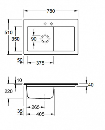 Кухонная мойка Villeroy&Boch Subway 45 677201i4 Graphite