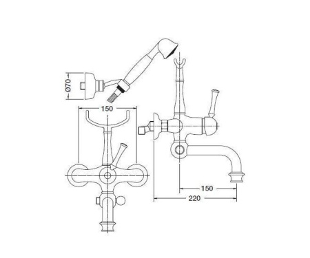 Смеситель BUGNATESE DENVER BN.DNV-6402BR бронза
