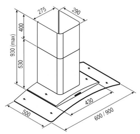 Вытяжка RAINFORD RCH-2620N black glass