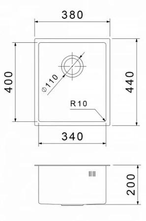 Кухонная мойка RIVELATO RINOX 3844 UN