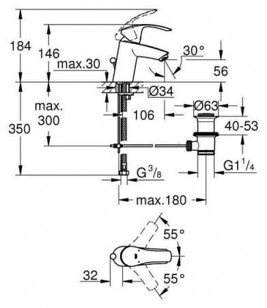Смеситель GROHE Eurosmart 33265002