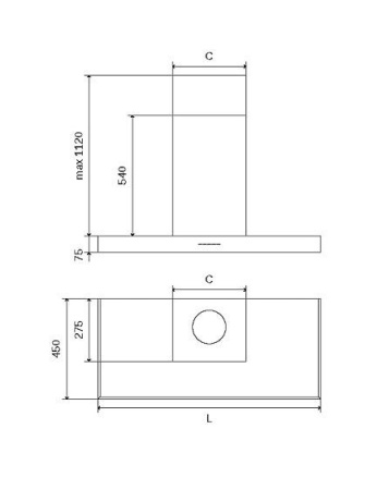 Вытяжка ILVE AGK120/SS