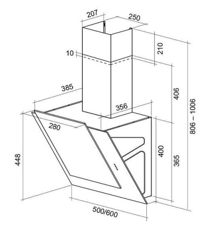 Вытяжка SHINDO NORI 50 B/BG