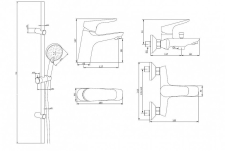 Смеситель DAMIXA Origin Bit 409007700 хром