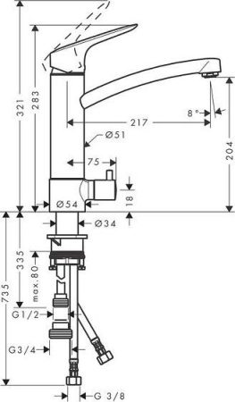 Смеситель HANSGROHE Logis 71834000 хром