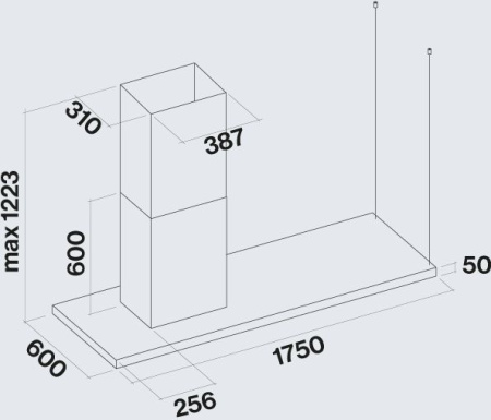 Вытяжка FALMEC LUMEN ISOLA NRS 175 SX (CLUI75.E5P2#NEUI490F)