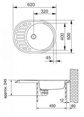 Кухонная мойка FRANKE rog 611 c  серый