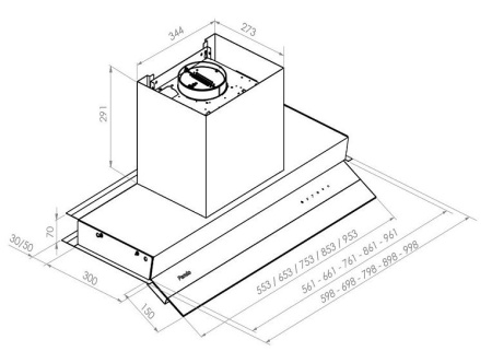 Вытяжка PANDO TIL-2/100 INOX V.830 ECS