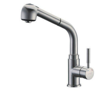 Смеситель WasserKraft Wern 4266 с выдвижной лейкой матовый хром