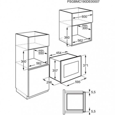 Встраиваемая микроволновая печь ZANUSSI ZMBN2SX черный/нержавеющая сталь