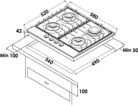 Газовая панель SCHAUB LORENZ SLK GE6223