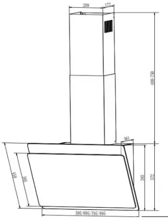Вытяжка FABER TOCCO BK 50 (330.0702.952)