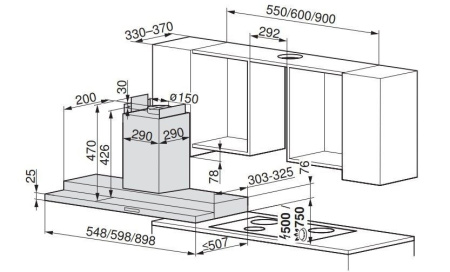 Вытяжка V-ZUG AiroClearCabinet V6000 AE6T9FTLG