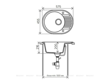 Кухонная мойка TOLERO R-122-701 серый