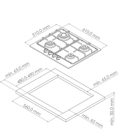 Варочная поверхность MONSHER MSG 66 Acier
