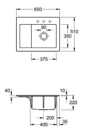 Кухонная мойка Villeroy&Boch Subway 45 Compact 331201i4 Graphite