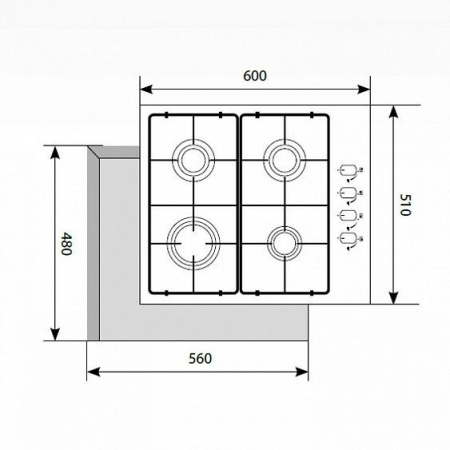 Газовая поверхность LEX GVS 644-1 IX