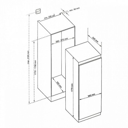 Встраиваемый холодильник SCANDILUX RBI524EZ
