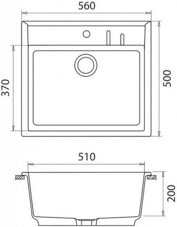 Кухонная мойка GRANFEST gf-q560 чёрный