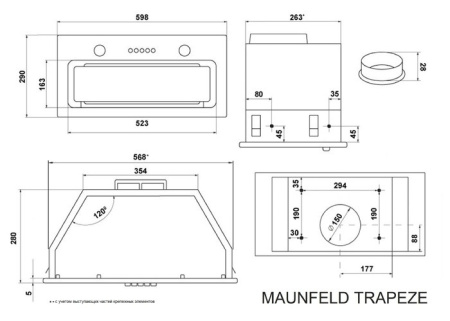 Вытяжка MAUNFELD TRAPEZE 603EM черный