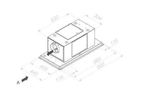 Вытяжка PANDO E-290/90 INOX V.1350 SEC