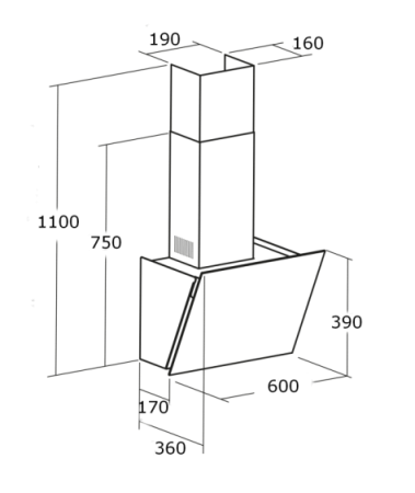 Вытяжка Cata Dio 600 GBK