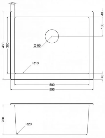 Кухонная мойка EMAR EMQ-1555.P алмаз