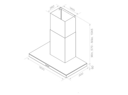 Вытяжка PANDO P-417/90 INOX V.1050 ECO SEC PLUS