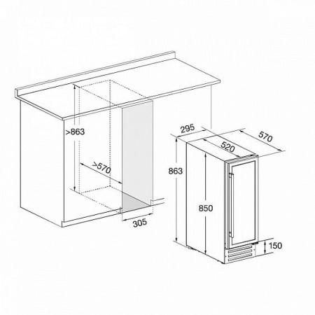 Винный шкаф TEMPTECH VWC300SS
