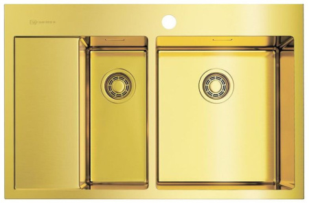 Мойка OMOIKIRI Akisame 78-2-LG-R Нерж.сталь/светлое золото PVD 4973088