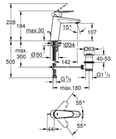 Смеситель GROHE Eurodisc Cosmopolitan 23448002