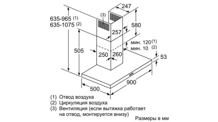 Каминная вытяжка BOSCH DWB96DM50