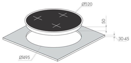 Газовая поверхность MAUNFELD MGHG.53.19B_BLACK GLASS_Round