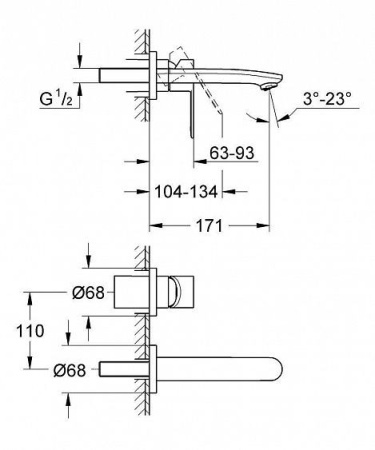 Смеситель GROHE Eurostyle Cosmopolitan 19571002